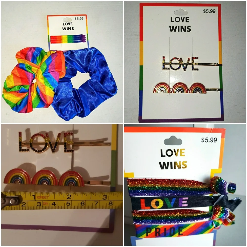 3 Pack Rainbow hair accessories New